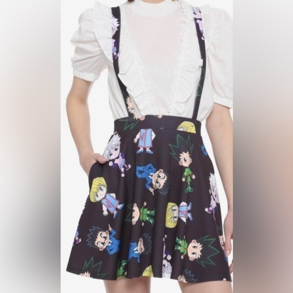 Hot Topic Hunter X Hunter Chibi Suspender Skirt‎ size Large